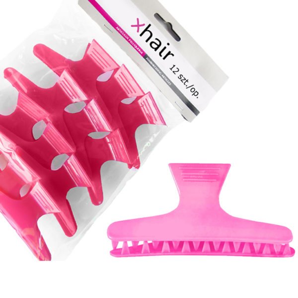 Klamry plastikowe duże różowe 12szt./op. Klamry plastikowe duże różowe 12szt./op.